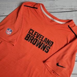Cleveland Browns Nike NFL On Field‎ Short Sleeve Shirt Mens Small Orange Perf